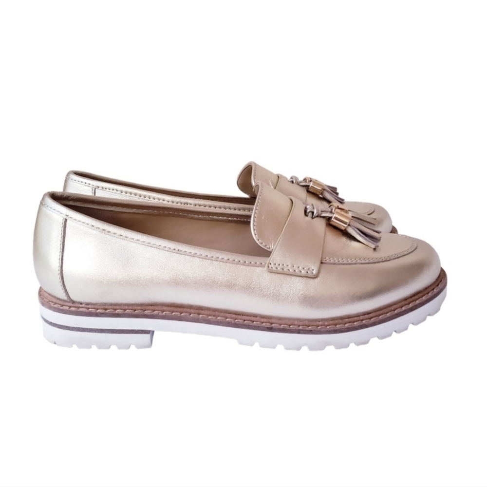 Talbots Laura Leather Metallic Loafers